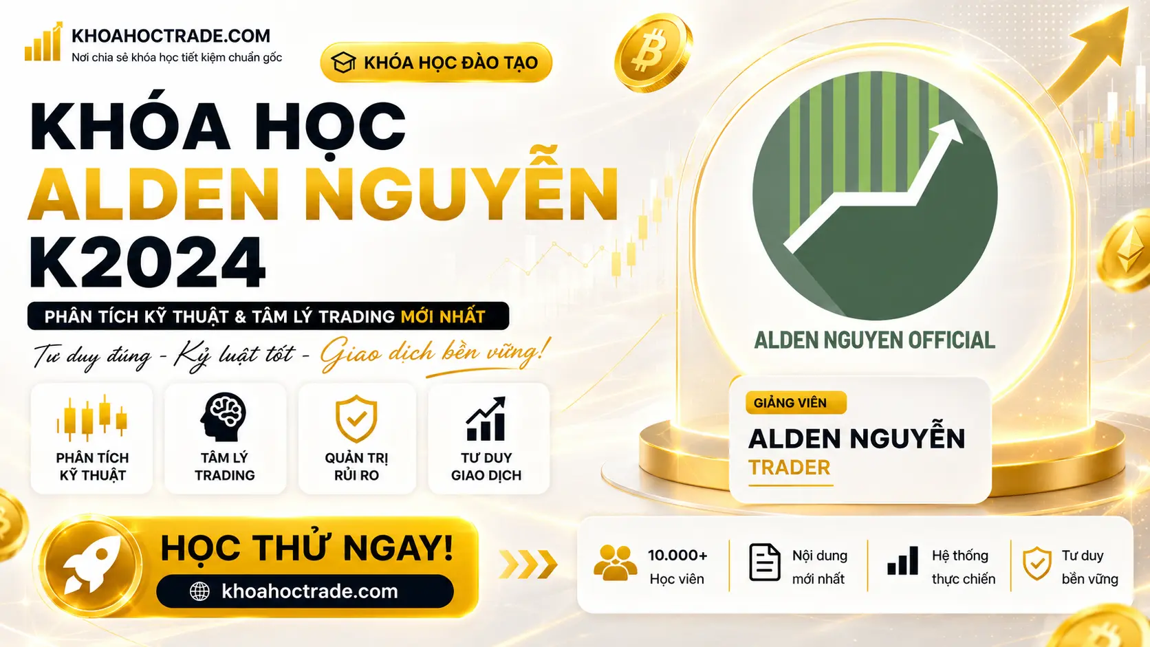Ảnh khóa học Khóa Học Alden Nguyễn K2024 – Phân Tích Kỹ Thuật & Tâm Lý Trading Mới Nhất
