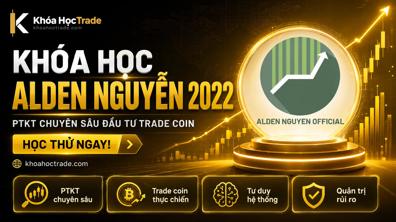 Ảnh khóa học Khóa Học Alden Nguyễn 2022 – PTKT Chuyên Sâu Đầu Tư Trade Coin